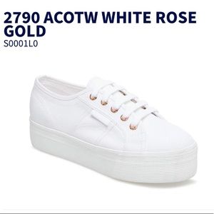 Superga Alcot White Platform Sneakers size 8